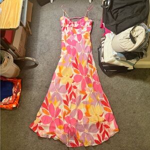 Vibrant Floral Multi-Color Maxi Dress